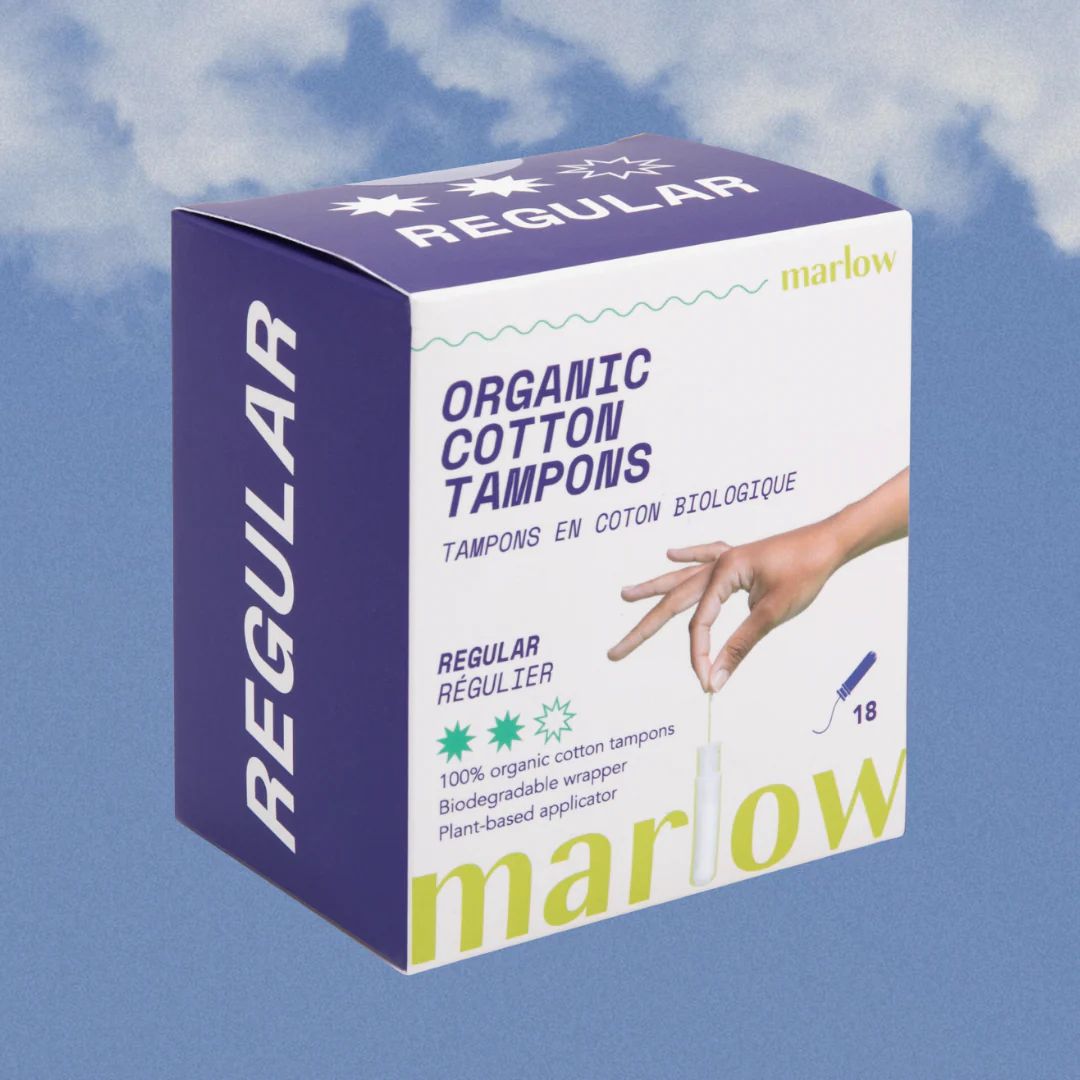 Marlow Marlow 100% Organic Cotton Easy Glide Tampons with Compact Plant Based BPA Free Applicator, Chlorine Free, Toxin Free, Hypoallergenic, Dermatologically Tested, Fragrance Free, Light, 54 Count — product image