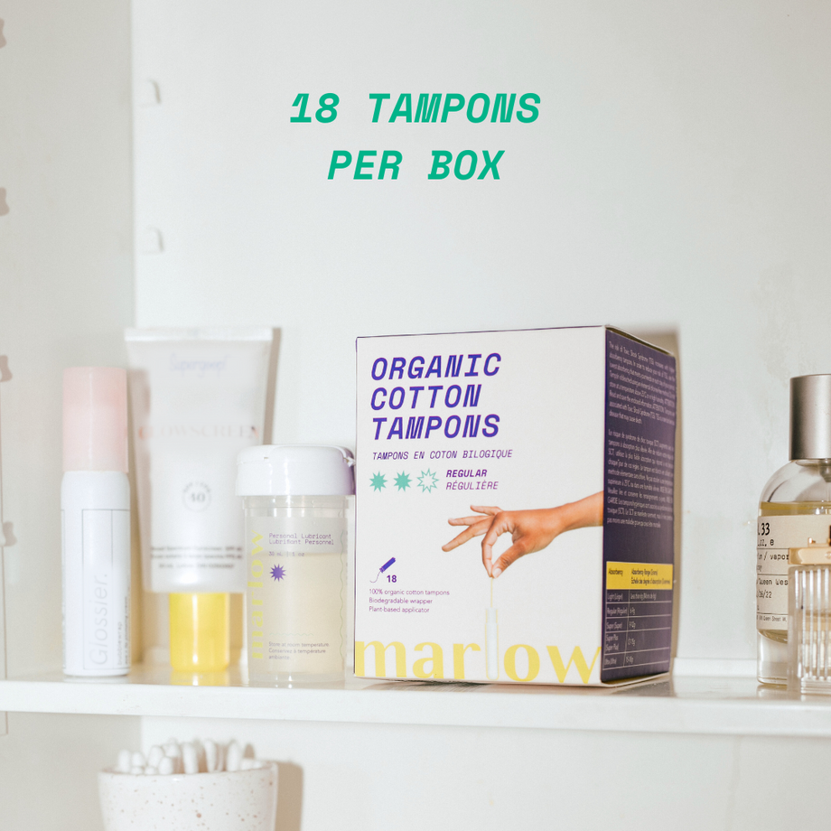 Oi Organic Cotton Tampons Box of 16 Super Tampons Compact Plant